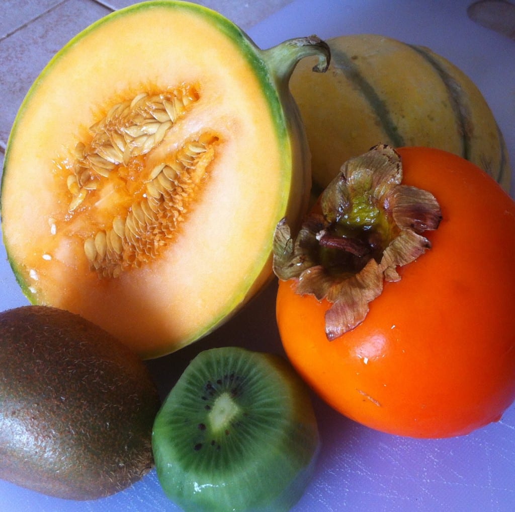 La tarte kaki, kiwi et melon 