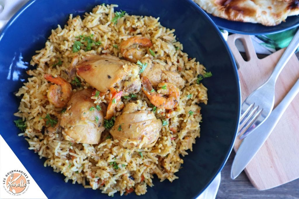 Biryani au poulet et crevettes (au rice cooker !)